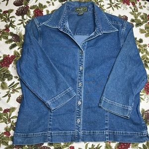 Eddie Bauer Y2K vintage denim button down jacket size L